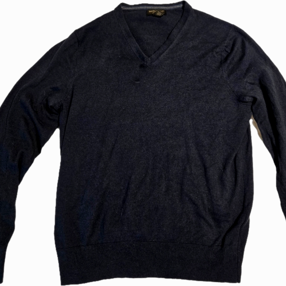 Banana Republic L Luxury Silk Blend knit Indigo sweater